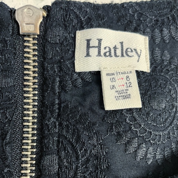 Hatley Textured Shift Mini Dress Women’s 8 Black Sleeveless Zip Back 100% Cotton - Picture 6 of 10